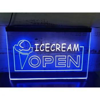  Двухцветная светодиодная неоновая вывеска с рекламой мороженого 