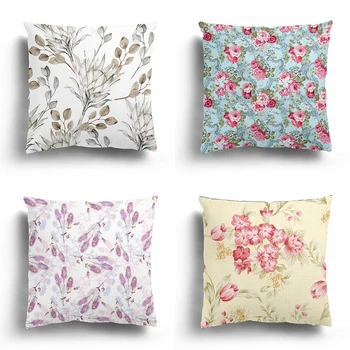Декоративная подушка серии Small Flowers, диванная подушка для гостиной, квадратная подушка, пара милых наволочек для украшения дома