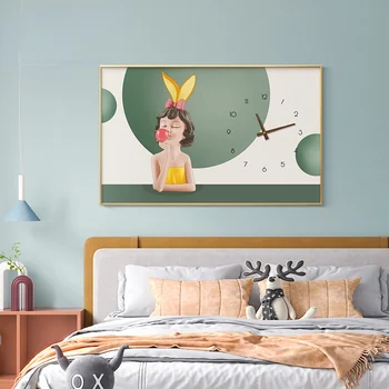 Декоративная роспись комнаты с часами, прикроватной тумбочки в спальне, настенной картины без перфорации