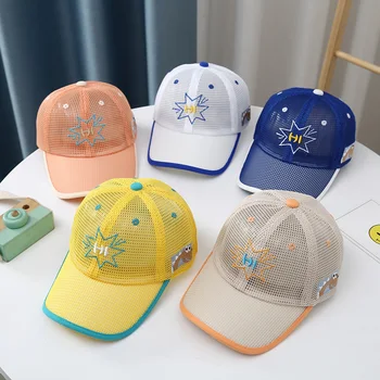 Детская солнцезащитная кепка, летняя тонкая кепка для мальчиков, Детская бейсболка, Регулируемый Пляжный козырек с защитой от ультрафиолета, солнцезащитная кепка для малышей