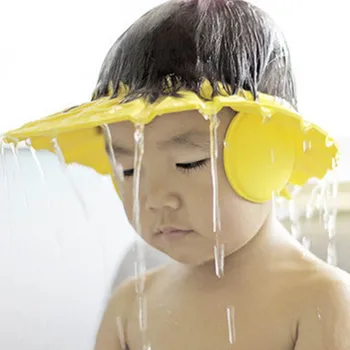 Детская шапочка для душа, регулируемая шапочка для мытья волос для новорожденного, защита ушей, безопасный детский шампунь, защитный чехол для ванны