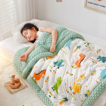 Детское милое стеганое одеяло, Мягкое хлопковое пуховое Тонкое одеяло, Детское Летнее одеяло с кондиционером, постельное белье, Стирающееся в стиральной машине