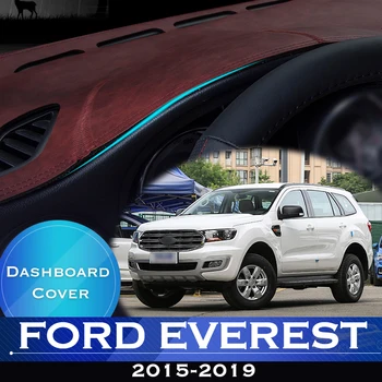 Для Ford Everest 2015-2019 Приборная панель автомобиля, избегающая освещения, приборная платформа, крышка стола, кожаный противоскользящий коврик для приборной панели, ковер