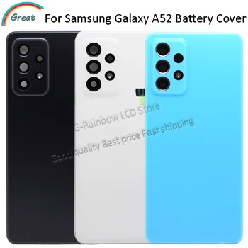 Для Samsung Galaxy A52 A525 Задняя крышка батарейного отсека Задняя дверца корпуса Для Samsung A52 Замена задней крышки батарейного отсека