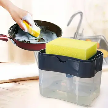 Дозатор мыла 2 в 1, насос, держатель губки, контейнер для жидкости для мытья посуды на столешнице