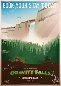 Домашний декор Gravity Fall TV Animation 3-Шелковый художественный плакат Наклейка на стену Украшение Подарок