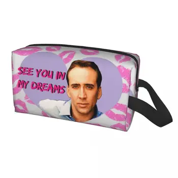 Дорожная сумка для туалетных принадлежностей Nicolas Cage Kawaii Cosmetic Makeup Organizer Для хранения женской косметики Dopp Kit Case