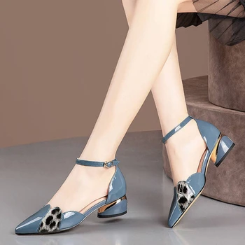 Женская модная милая высококачественная весенняя обувь на высоком каблуке из искусственной кожи с ремешком и пряжкой для вечеринок и ночных клубов Zapato Negro Tacon G6022