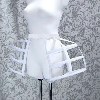 Женская Нижняя юбка с кринолином и 3 Обручами в клетку, Короткое Средневековое Бальное платье, полукомбинезоны