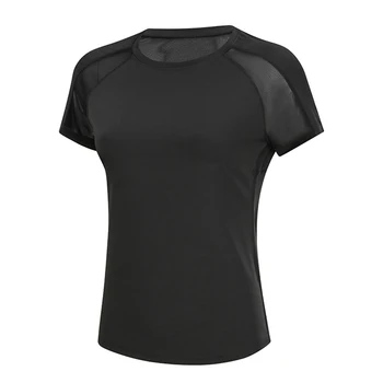 Женская свободная быстросохнущая футболка для фитнеса, занятий йогой, легкая дышащая спортивная футболка с коротким рукавом