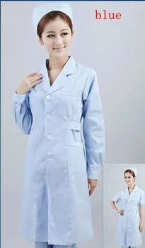 женский медицинский халат, одежда для врачей, униформа для медсестер, защитные лабораторные халаты с длинными рукавами, 3 цвета