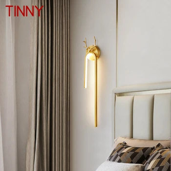 Жестяной Современный Золотой Латунный настенный светильник LED 3 Цвета Креативный Элегантный Светильник-бра для дома, гостиной, спальни