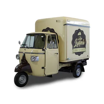 Заводская поставка Тележки для мороженого Передвижной тележки для кофе и еды электрического трехколесного велосипеда Piaggio Ape Фургона для приготовления Тако и хот-догов
