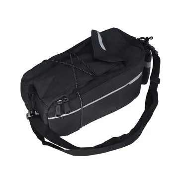Задняя сумка Черная велосипедная задняя сумка пылезащитная с гибкими плечевыми ремнями Основное отделение объемом 12 литров для езды на велосипеде на открытом воздухе