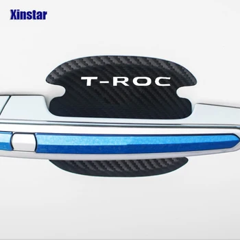 защитная наклейка на дверную ручку автомобиля из углеродного волокна 4шт для Volkswagen TROC T-ROC