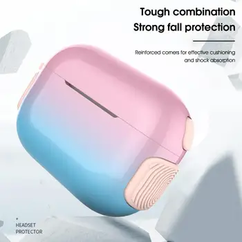 Защитный чехол для наушников, ударопрочный водонепроницаемый силиконовый градиентный Bluetooth-совместимый чехол для наушников для Airpods 3 / Pro