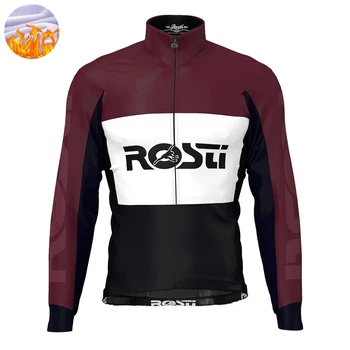 Зимняя уличная теплая одежда Rosti с длинным рукавом, велосипедная одежда, мужская велосипедная куртка, термобелье для горного велосипеда, Ciclismo Hombre