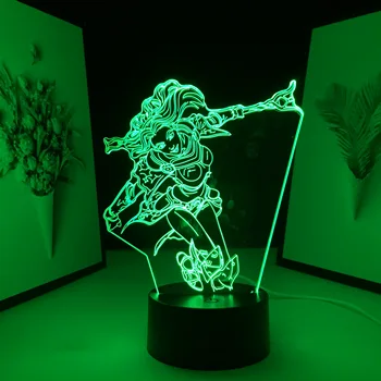 Игровая фигурка League of Legends Lady of Luminosity Светодиодная лампа для украшения спальни Ночник Подарочный Акриловый 3D Настольный светильник