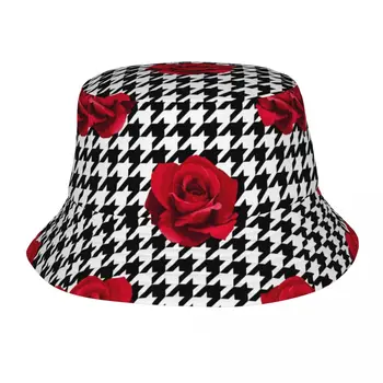 Изготовленная на заказ Широкополая шляпа с собачьим клыком и розами Для женщин и мужчин, Пляжная солнцезащитная летняя кепка рыбака