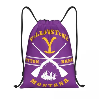 Изготовленные на заказ сумки на шнурках Yellowstone Dutton Ranch Guns для покупок, рюкзаки для йоги, мужские и женские спортивные сумки для спортзала