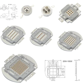 ИК Светодиодные чипы высокой мощности 730 Нм 850 Нм 940 Нм 3 Вт 5 Вт 10 Вт 20 Вт 30 Вт 50 Вт 100 Вт Излучающий диод COB integrierte Matrix Licht Perlen