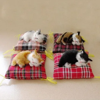 Имитация мини-кошки, милый тканевый коврик, плюшевые кошки, подарки детям на день рождения, креативные имитационные миниатюры кошек, товары для домашнего декора.