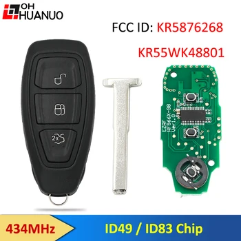 Интеллектуальный Дистанционный Смарт-Ключ Автомобиля 434 МГц ID49/ID83 Чип FCC ID: KR5872668/KR55WK48801 для Ford Focus C-Max Mondeo Kuga Fiesta