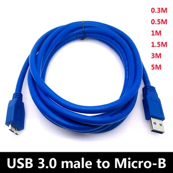 Кабель для зарядки Синхронизации данных USB3.0 с разъемом Micro-B для Подключения Мобильного Жесткого Диска HD PC USB Линия Подключения 0,3 м 0,5 м 1 м 1,5 м 3 м 5 м