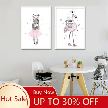 Картина на холсте Kawaii Cute Girl плакат аниме, печать на холсте, настенное искусство, детская комната для девочек, украшение дома