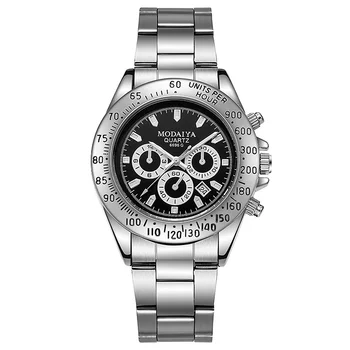Кварцевые часы для мужчин со стальным ремешком Модные Простые повседневные универсальные мужские кварцевые часы для вечеринок