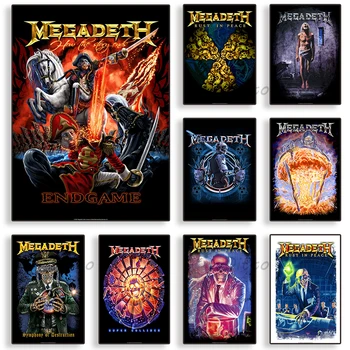 Классическая хэви-метал рок-группа Megadeths, винтажный плакат, хип-хоп певица, картина на холсте и принты, настенное искусство для декора комнаты