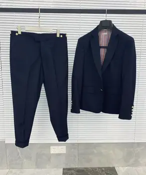 Классические мужские блейзеры TB Модный бренд, деловые Повседневные Элегантные куртки, высококачественные Куртки для мужчин, парки, мужские пальто