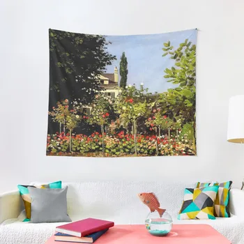 Клод Моне - Цветущий сад в Сент-Адресс | Декор спальни с гобеленом в цветочном стиле Моне, Эстетичный милый декор комнаты