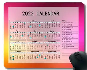 Коврик для мыши с календарем на 2022 год, светло-зеленая краска, пользовательские игровые коврики для мыши с рисунком