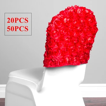 Колпачок для стула с атласной розеткой красного цвета, капюшон, подходящий для чехла для стула из лайкры и спандекса, украшения мероприятия, вечеринки, отеля