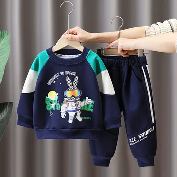 Комплект детской одежды из бутика, одежда для малышей, свитера с длинными рукавами и спортивные штаны с героями мультфильмов, спортивная одежда для мальчиков