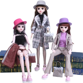 Комплекты модной кукольной одежды для 1/3 кукол BJD, повседневная одежда, пальто, брюки, юбка, мини-сумка для рук, аксессуары для кукольной одежды 22 дюйма