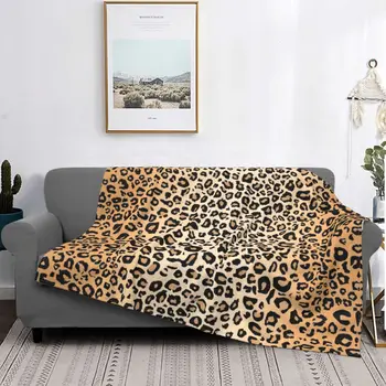 Коричневое одеяло с леопардовым принтом, Текстура кожи животного, Флисовое покрывало, постельное белье, диван, Ультрамягкие теплые покрывала с принтом