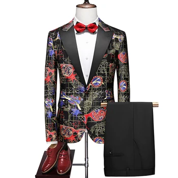 Костюм-двойка, мужской рабочий деловой повседневный костюм для свадебной вечеринки, вечернее платье 2023, весенний новый маскарадный костюм, мужской полный размер