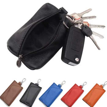 Кошельки для ключей из натуральной кожи для мужчин, брелок для ключей от люксового бренда, Органайзер для ключей от автомобиля, ключница, сумка для ключей на молнии