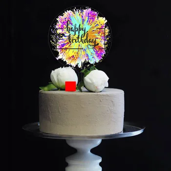 Красочный Акриловый Топпер Для Торта Happy Birthday, Креативные Топперы для Кексов на День Рождения, Декор для Детского Дня Рождения, Украшения Для Торта