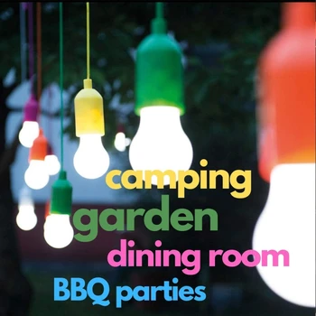 Красочный светодиодный подвесной светильник, переносная палатка на шнурке, фонарь для кемпинга, ретро-освещение, разноцветные лампочки на шнуре, питание от аккумулятора