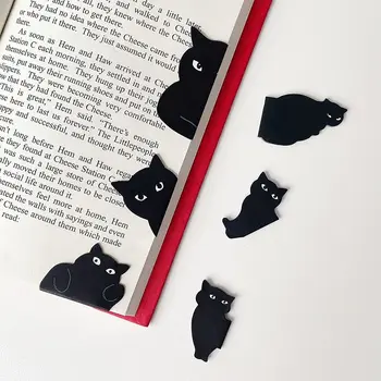 Креативная Магнитная Закладка Канцелярские Принадлежности Black Cat Студенческий Зажим для Подарочной книги Индивидуальная Нумерация страниц Школьные принадлежности