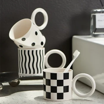 Креативные Решетчатые Чашки Для мытья рта Держатель Зубной щетки Чашка Для полоскания Рта Аксессуары Для ванной Комнаты Пластиковая Кофейная Кружка для воды Чашка с ручкой для молока