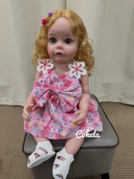 Кукла Cokela 55 см/22 дюйма SueSue, полностью силиконовая кукла Reborn для малышей, реалистичная, мягкая на ощупь.