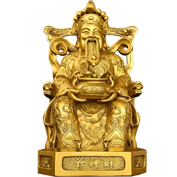Латунный Бог богатства, украшения из медной статуи Джубао, Благоприятный Бог богатства, украшение дома, гостиной, рабочего стола