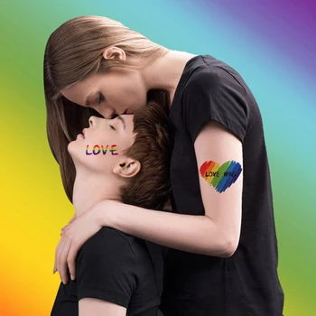ЛГБТ-поддельные наклейки татуировки наклейки временная водонепроницаемый лице лесбиянок и геев радужный флаг нога рука боди-арт татуировки наклейки для унисекс 