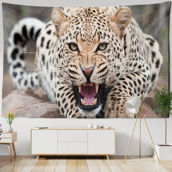 Леопардовый однотонный гобелен, висящий на стене, Простой Богемный Хиппи, Темный Современный стиль, спальня, студия, Домашний декор