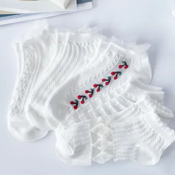 Летние Новые женские носки, носки в стиле Лолиты, Тонкие стеклянные чулки, Корейская версия, носки с закрытым носком, Белые носки-лодочки