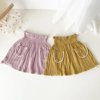 Летняя Весенняя трикотажная юбка для девочек, юбка для малышей, Детская одежда, Модный Элегантный дизайн, Открытая пачка Оптом